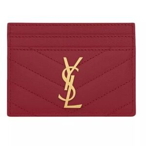 Saint Laurent Cassandre Matelasse Card holder in Grain de poudre